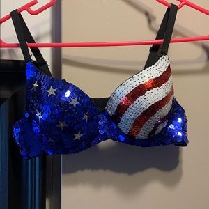 American flag sequin bra